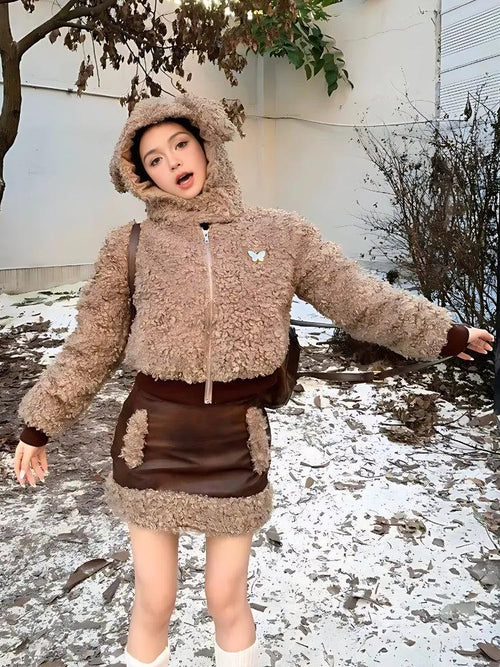 Litlookz Studio Rabbit Hood Teddy Two Piece Set