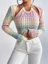 Litlookz Studio Rainbow Crochet Top, view 4