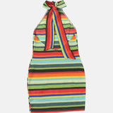 Litlookz Studio Rainbow Halter Mini Dress, view 4