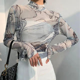 Litlookz Studio Renaissance Heads Mesh Top, view 3