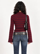 Litlookz Studio Retro Stripe Knit Sweater, view 2