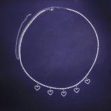 Litlookz Studio Rhinestone Belly Chain with Heart Pendant, view 2