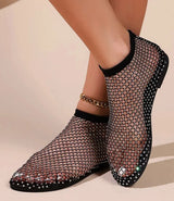 Litlookz Studio Rhinestone Fishnet Ballerina Flats, view 2