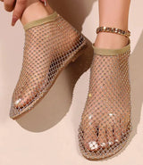 Litlookz Studio Rhinestone Fishnet Ballerina Flats, view 5