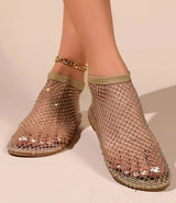 Litlookz Studio Rhinestone Fishnet Ballerina Flats, view 6