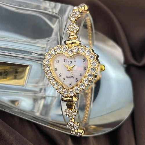 Litlookz Studio Rhinestone Heart Bracelet Watch