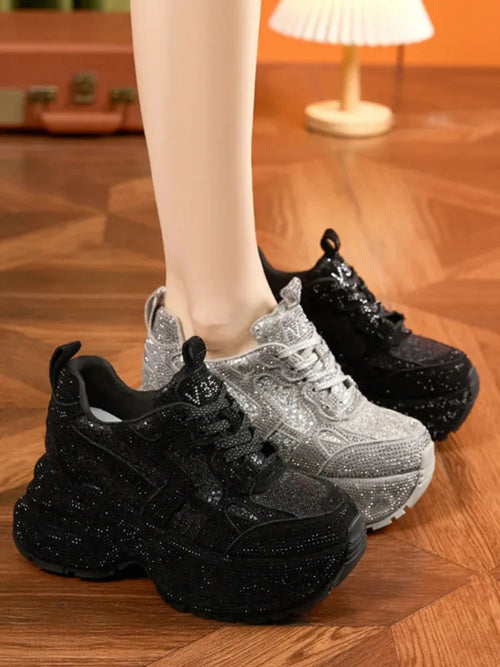 Litlookz Studio Rhinestone Platform Sneakers