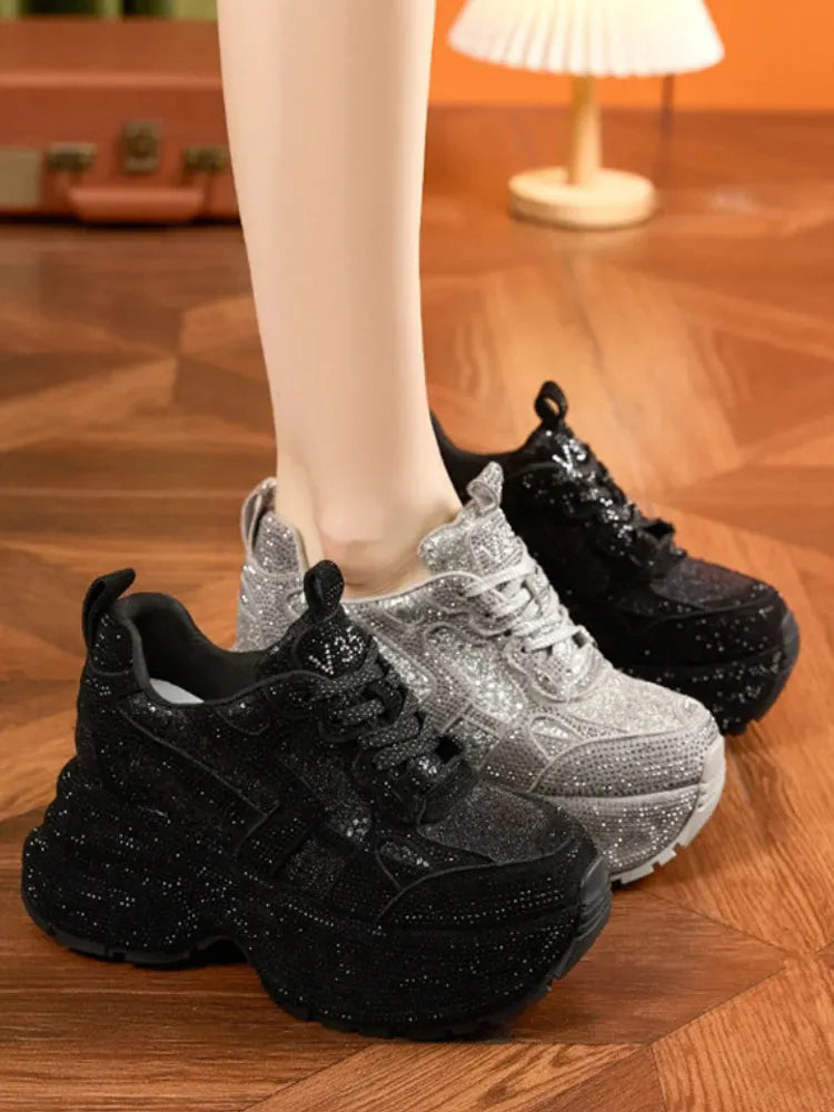 Litlookz Studio Rhinestone Platform Sneakers