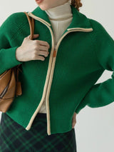 Litlookz Studio Ribbed Double Zip-Up Cardigan, view 5
