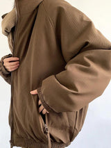 Litlookz Studio Ribbed High Neck Jacket, view 3