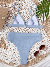 Litlookz Studio Ribbed Triangle Bikini Set, view 4
