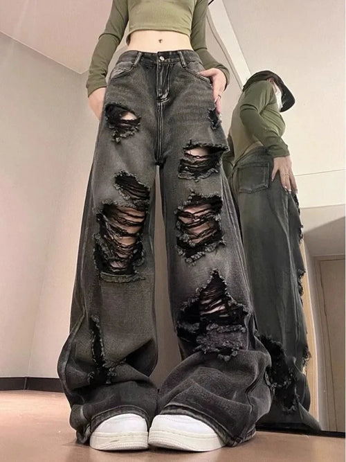 Litlookz Studio Ripped Baggy Jeans