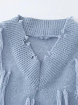 Litlookz Studio Ripped Tasseled Sweater Vest, view 3