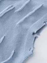 Litlookz Studio Ripped Tasseled Sweater Vest, view 4