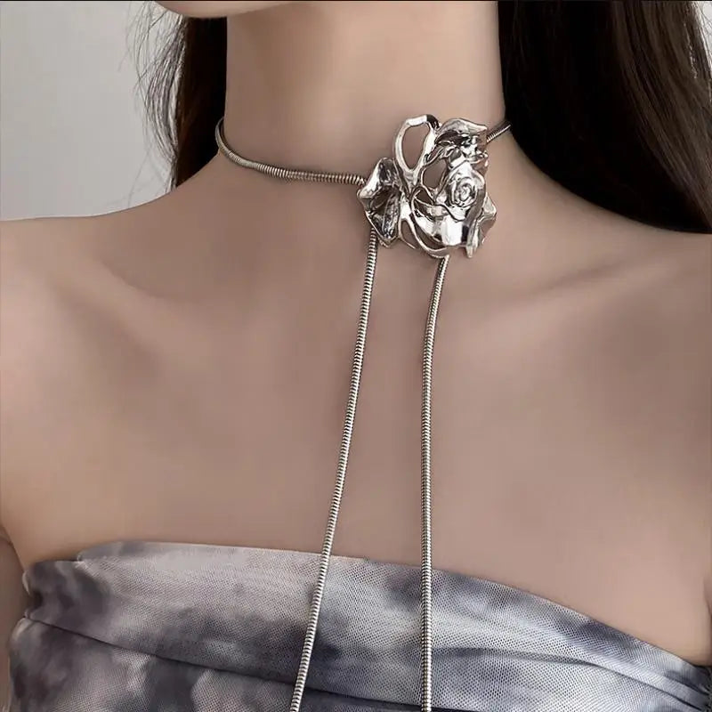 Litlookz Studio Rose Bolo Lariat Necklace