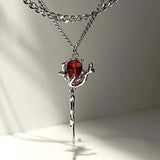 Litlookz Studio Rose Shaped Stoned Necklace, view 3