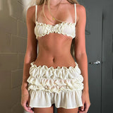 Litlookz Studio Ruched Bra & Mini Skirt Two Piece Set, view 3