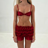 Litlookz Studio Ruched Bra & Mini Skirt Two Piece Set, view 4