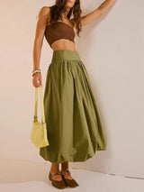 Litlookz Studio Ruched Bubble Hem Midi Skirt, view 3