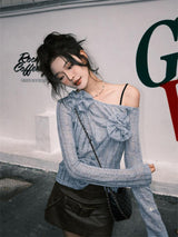 Litlookz Studio Ruched Flower Top, view 4