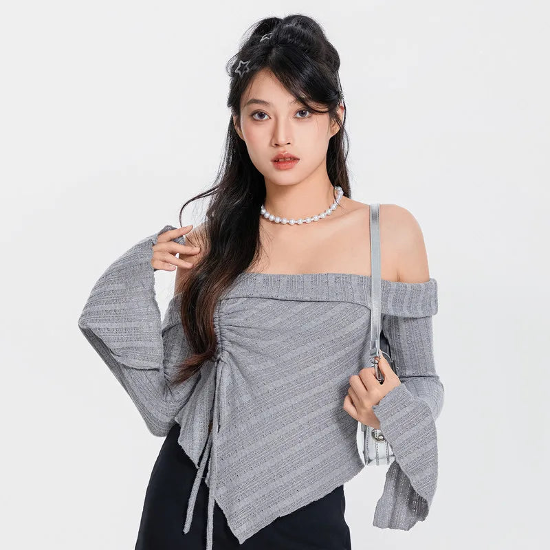 Litlookz Studio Ruched Off Shoulder Top