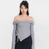 Litlookz Studio Ruched Off Shoulder Top, view 3
