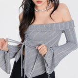 Litlookz Studio Ruched Off Shoulder Top, view 4