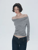 Litlookz Studio Ruched One-Shoulder Top, view 3