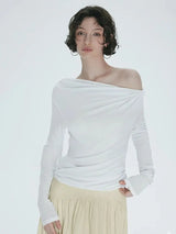 Litlookz Studio Ruched One-Shoulder Top, view 5