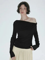 Litlookz Studio Ruched One-Shoulder Top, view 6