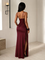 Litlookz Studio Ruched Satin Maxi Dress, view 2