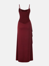 Litlookz Studio Ruched Satin Maxi Dress, view 4