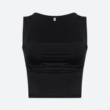 Litlookz Studio Ruched Square Neck Tank Top, view 4