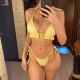 Litlookz Studio Ruffle Triangle Bikini Set, view 3