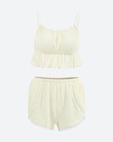 Litlookz Studio Ruffled Crop Top & Lace Trim Shorts Two Piece Set, view 5