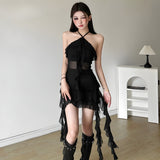 Litlookz Studio Ruffled Halter Neck Mini Dress, view 4