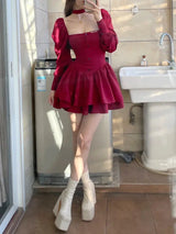 Litlookz Studio Ruffled Layered Corset Mini Dress, view 3