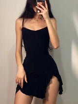 Litlookz Studio Ruffled Slit Bodycon Mini Dress, view 3