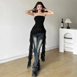 Litlookz Studio Ruffled Strapless Top, view 3