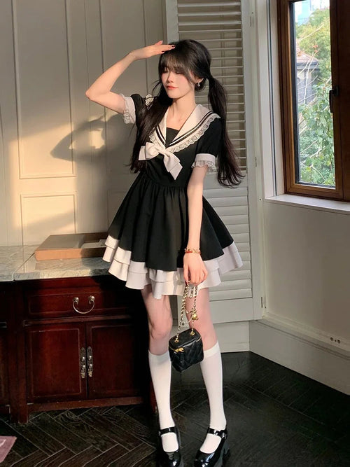 Litlookz Studio Sailor Collar Mini Dress