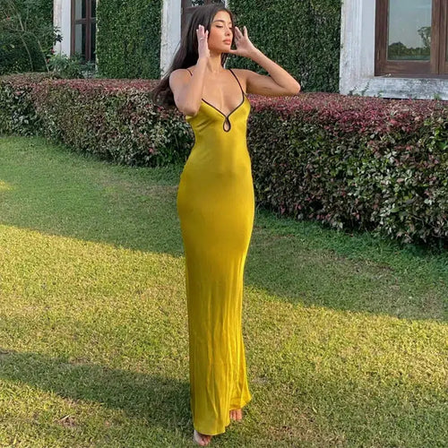 Litlookz Studio Satin Backless Maxi Dress