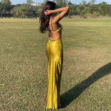 Litlookz Studio Satin Backless Maxi Dress, view 2