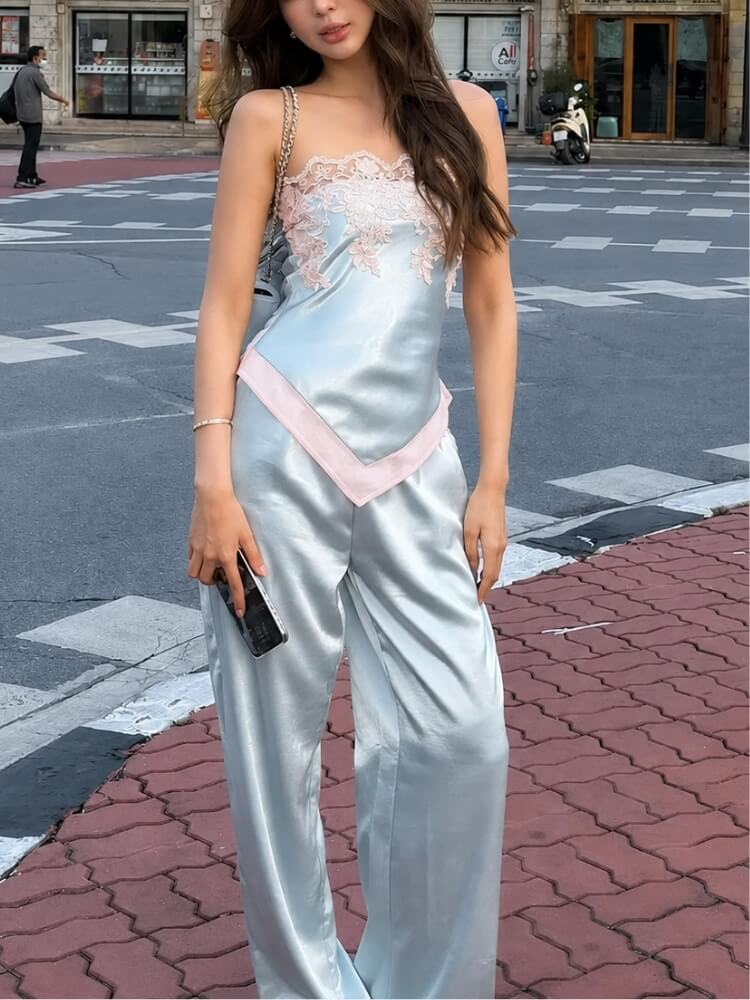 Litlookz Studio Satin Cami & Pants Set