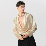 Litlookz Studio Satin Cowl Neck Shirt, view 2
