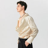 Litlookz Studio Satin Cowl Neck Shirt, view 3