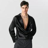 Litlookz Studio Satin Cowl Neck Shirt, view 4