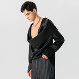 Litlookz Studio Satin Cowl Neck Shirt, view 5