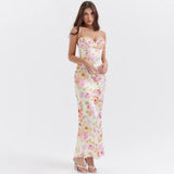 Litlookz Studio Satin Floral Pencil Maxi Dress, view 3