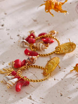 Litlookz Studio Seashell Beaded Hoop Earrings, view 3