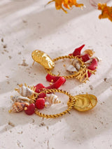 Litlookz Studio Seashell Beaded Hoop Earrings, view 5